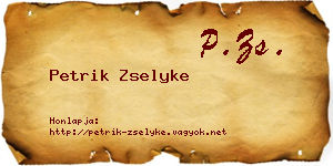 Petrik Zselyke névjegykártya